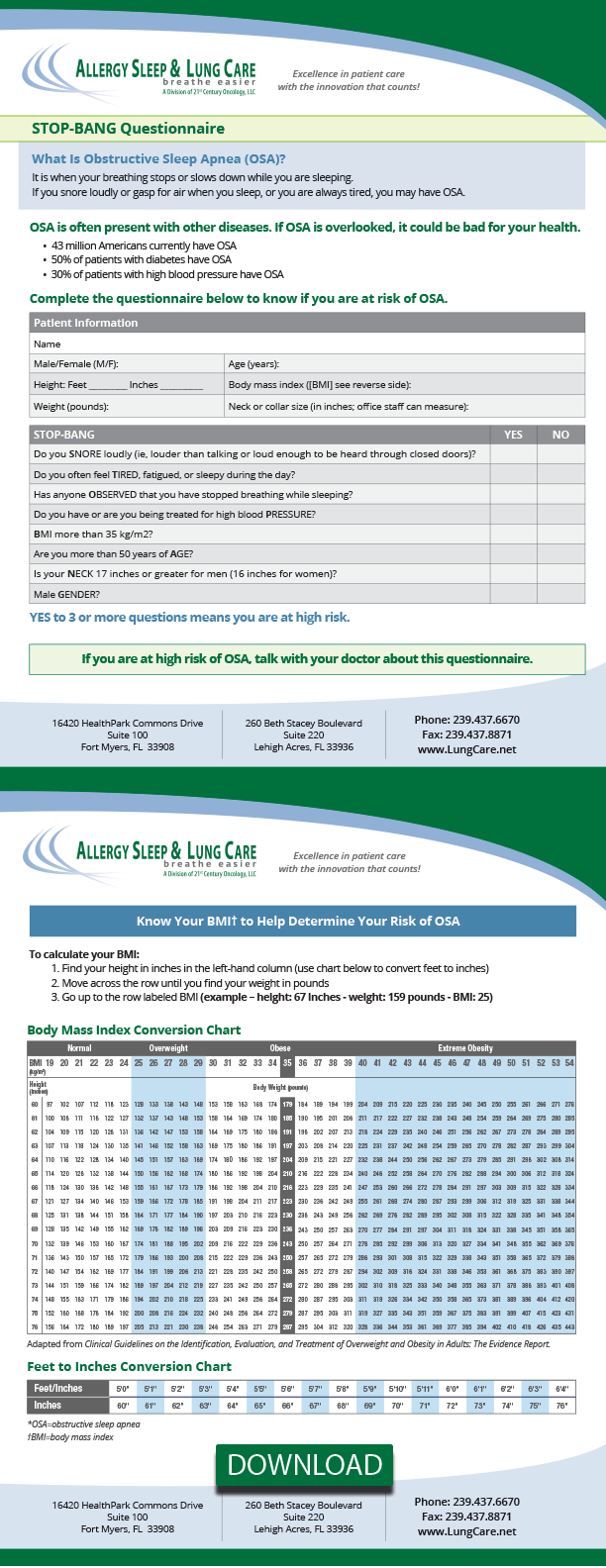 Epworth Sleepiness Scale Allergy Sleep & Lung Care